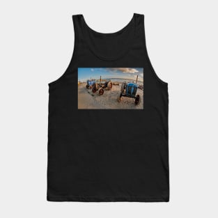 Fisheye view of tractors on Cromer beach on the North Norfolk coast Tank Top